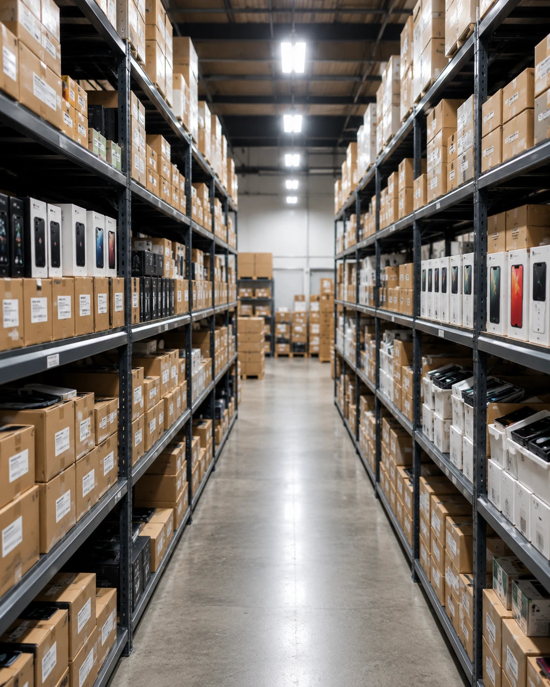 Used smartphone warehouse and wholesale inventory